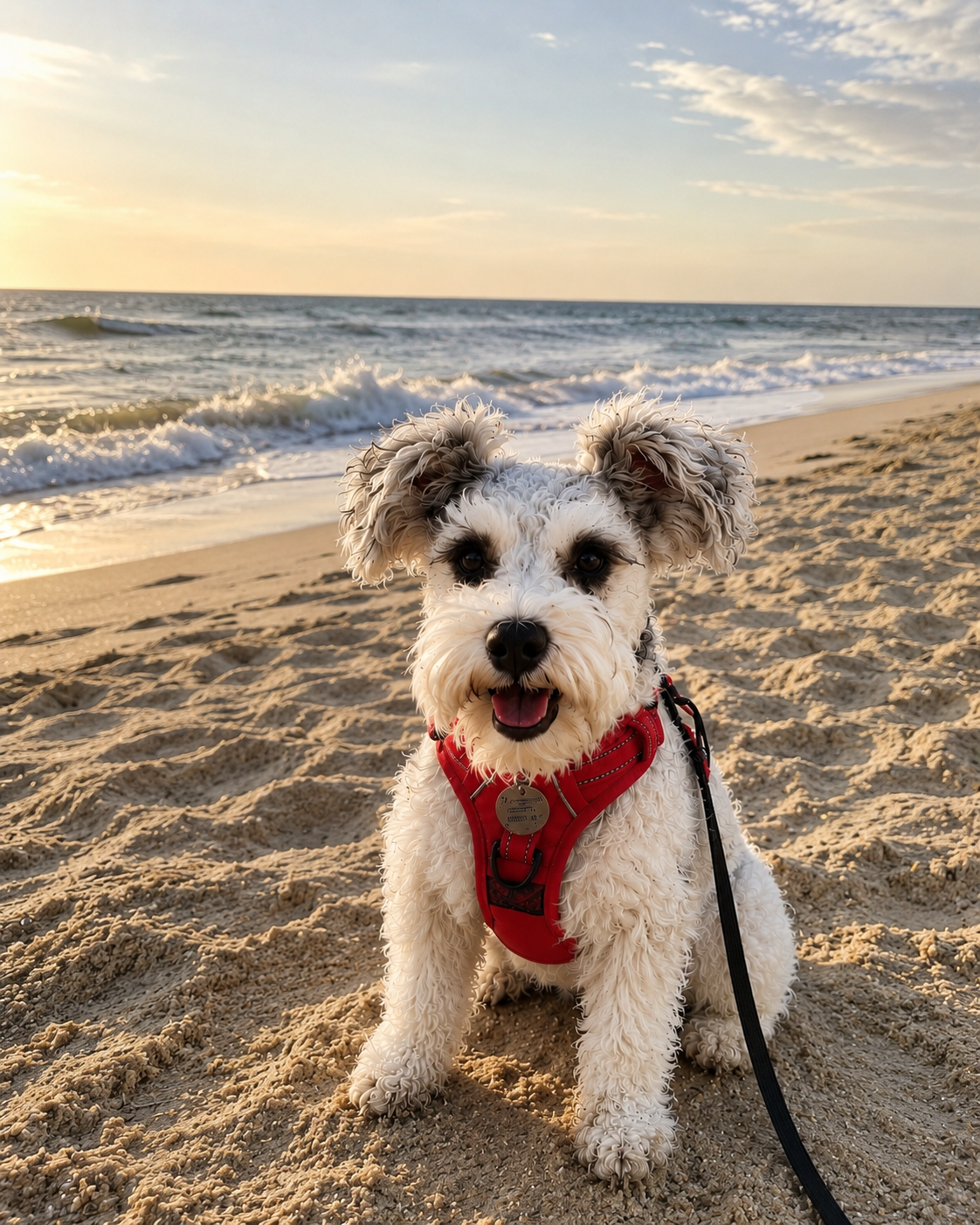 Schnauzer at beach